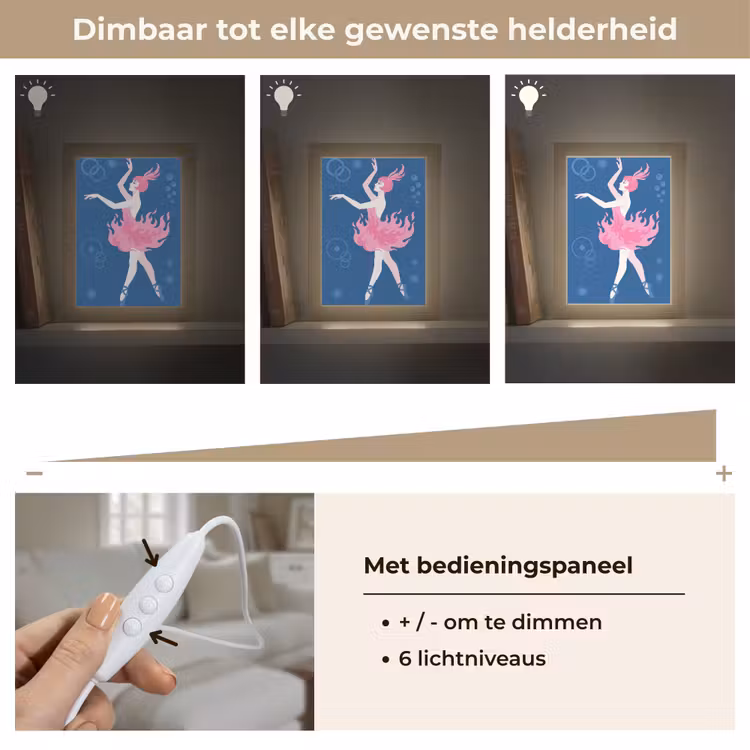 Gepersonaliseerde Lightbox - Danseres - Vlammenrok - Abstract - Roze - Blauw — 8