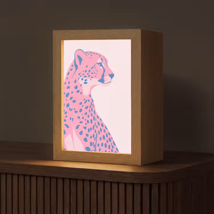 Gepersonaliseerde Lightbox - Dieren - Profiel - Abstract - Roze - Blauw — 1