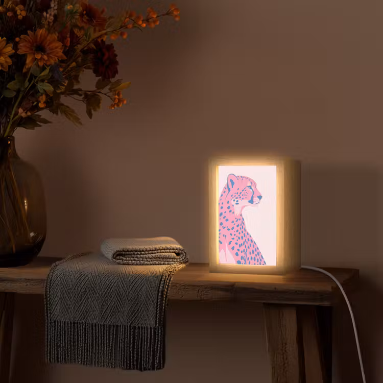 Gepersonaliseerde Lightbox - Dieren - Profiel - Abstract - Roze - Blauw — 3