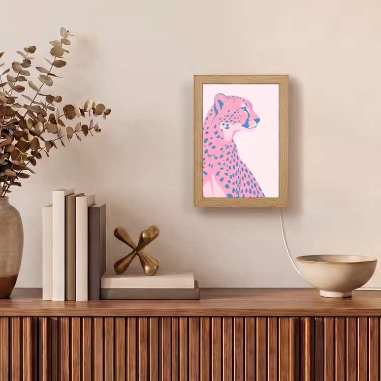 Gepersonaliseerde Lightbox - Dieren - Profiel - Abstract - Roze - Blauw — 4
