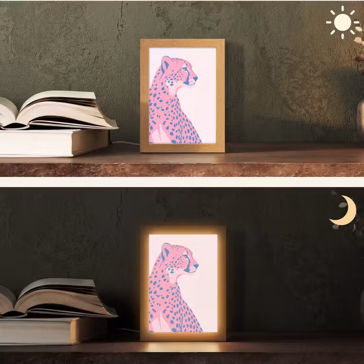 Gepersonaliseerde Lightbox - Dieren - Profiel - Abstract - Roze - Blauw — 5