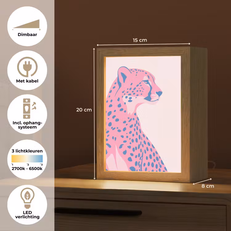 Gepersonaliseerde Lightbox - Dieren - Profiel - Abstract - Roze - Blauw — 7