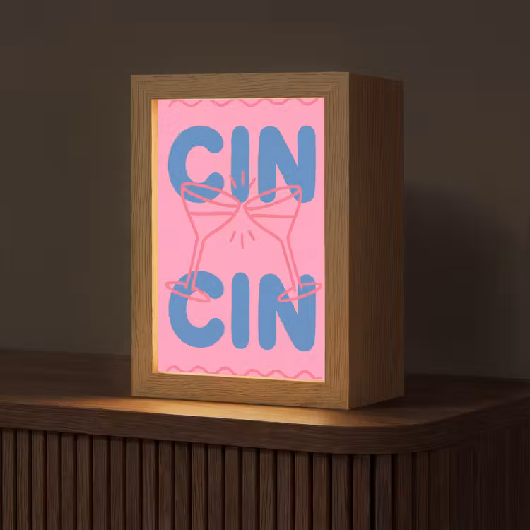 Gepersonaliseerde Lightbox - Drank - Glazen - Proost - Modern - Roze — 1