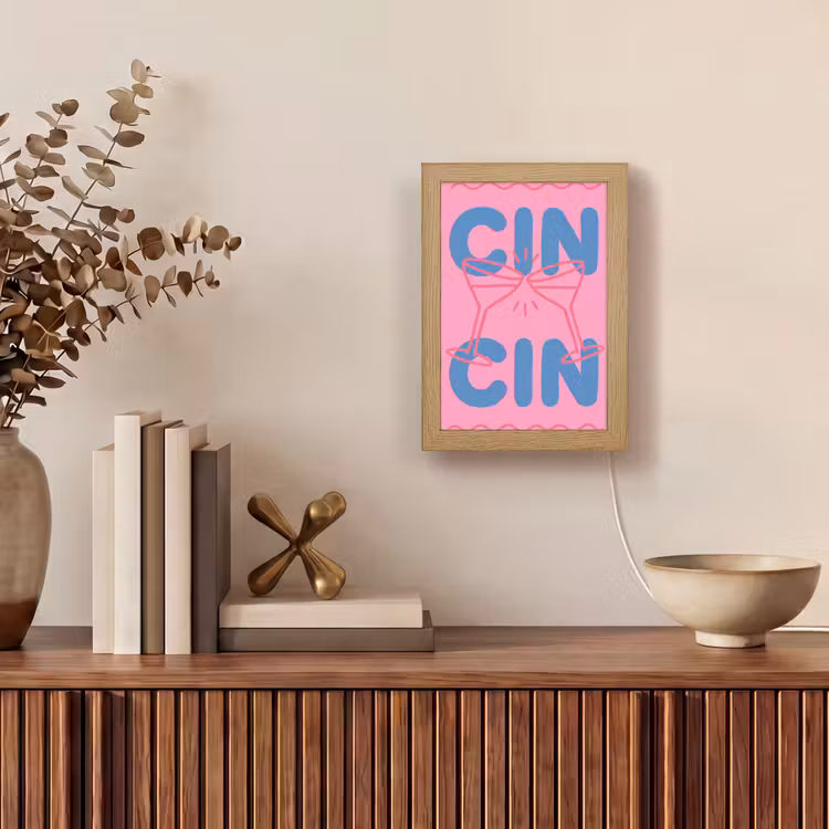 Gepersonaliseerde Lightbox - Drank - Glazen - Proost - Modern - Roze — 4