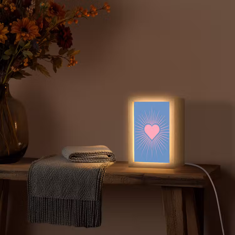 Gepersonaliseerde Lightbox - Hart - Stralen - Liefde - Modern - Roze — 3