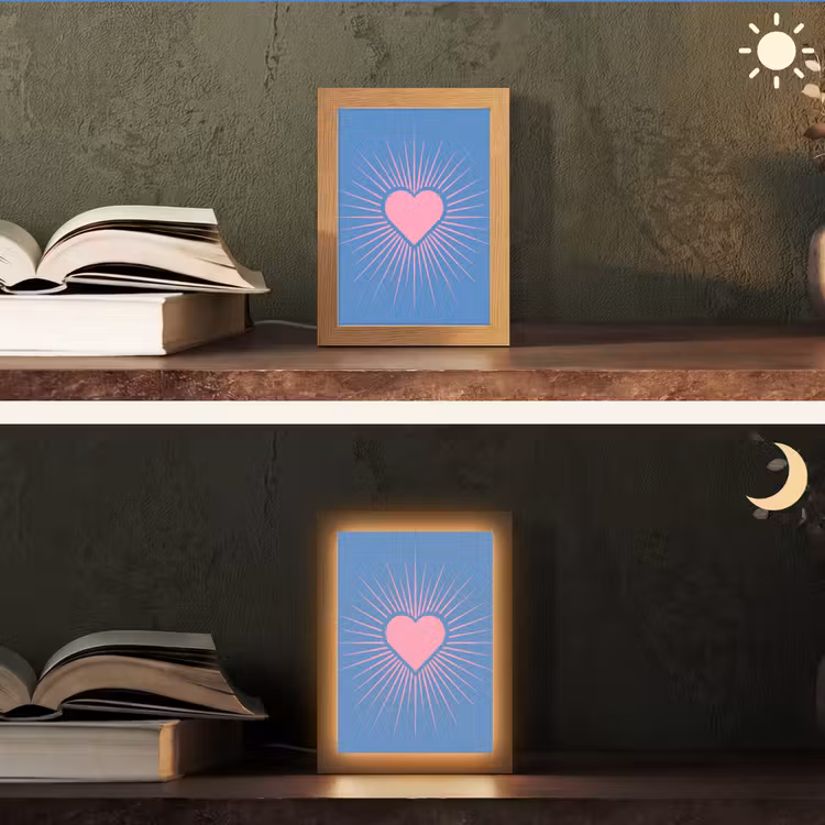 Gepersonaliseerde Lightbox - Hart - Stralen - Liefde - Modern - Roze — 5
