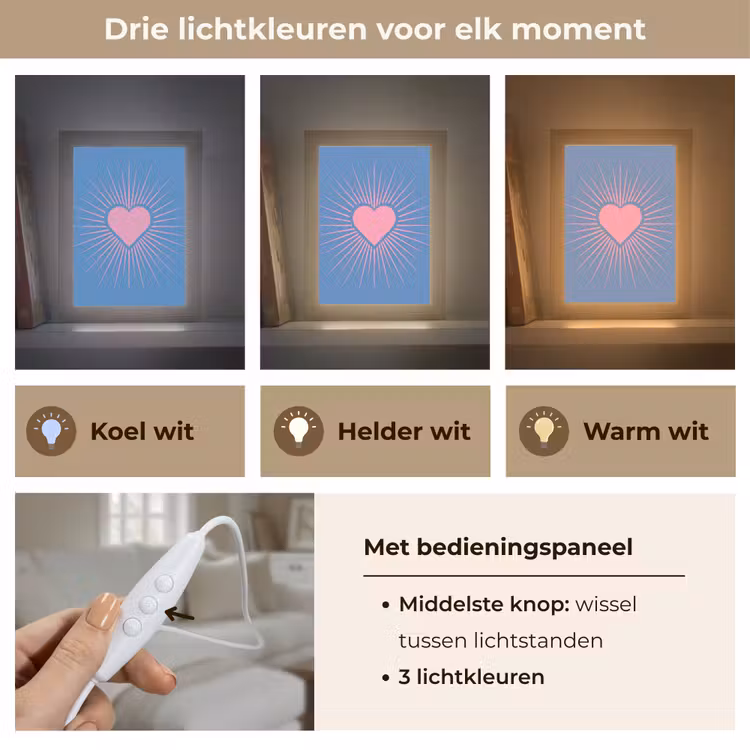 Gepersonaliseerde Lightbox - Hart - Stralen - Liefde - Modern - Roze — 6