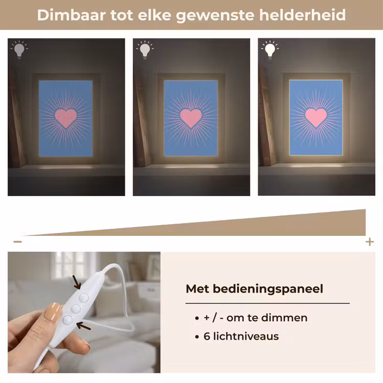 Gepersonaliseerde Lightbox - Hart - Stralen - Liefde - Modern - Roze — 8
