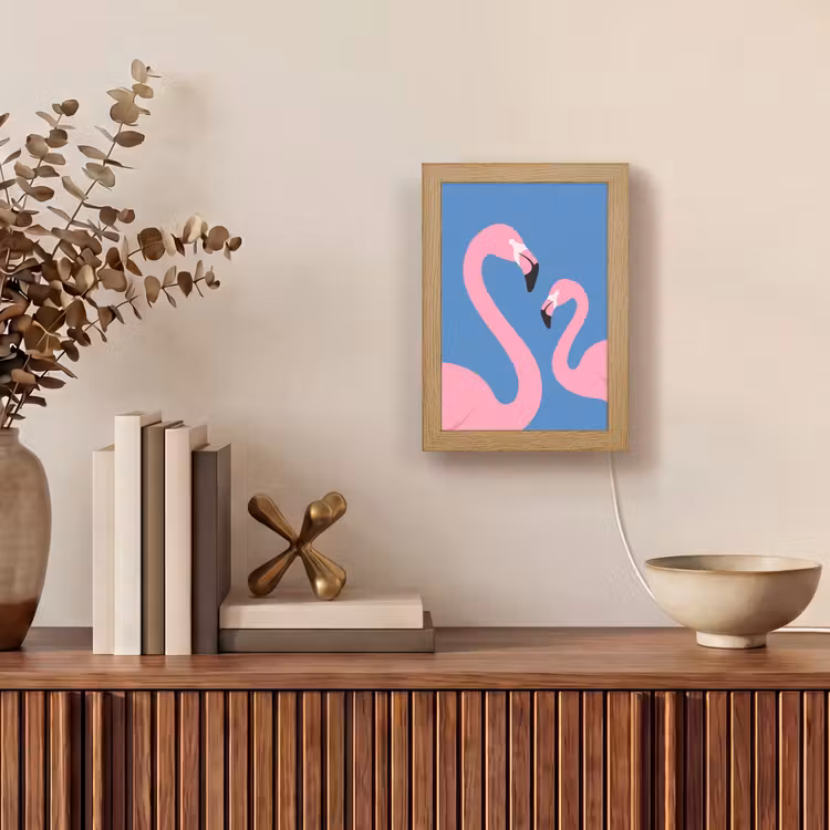 Gepersonaliseerde Lightbox - Vogel - Paar - Dieren - Modern - Roze — 4