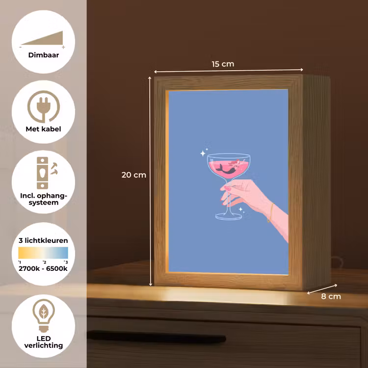 Gepersonaliseerde Lightbox - Vrouw - Glas - Abstract - Roze - Blauw — 7