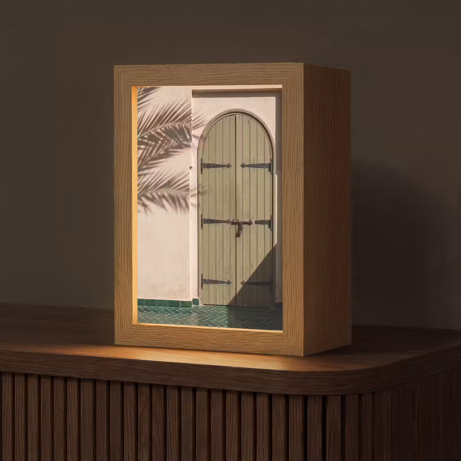 Gepersonaliseerde Lightbox - Deur - Hout - Architectuur - Groen - Rustiek — 1