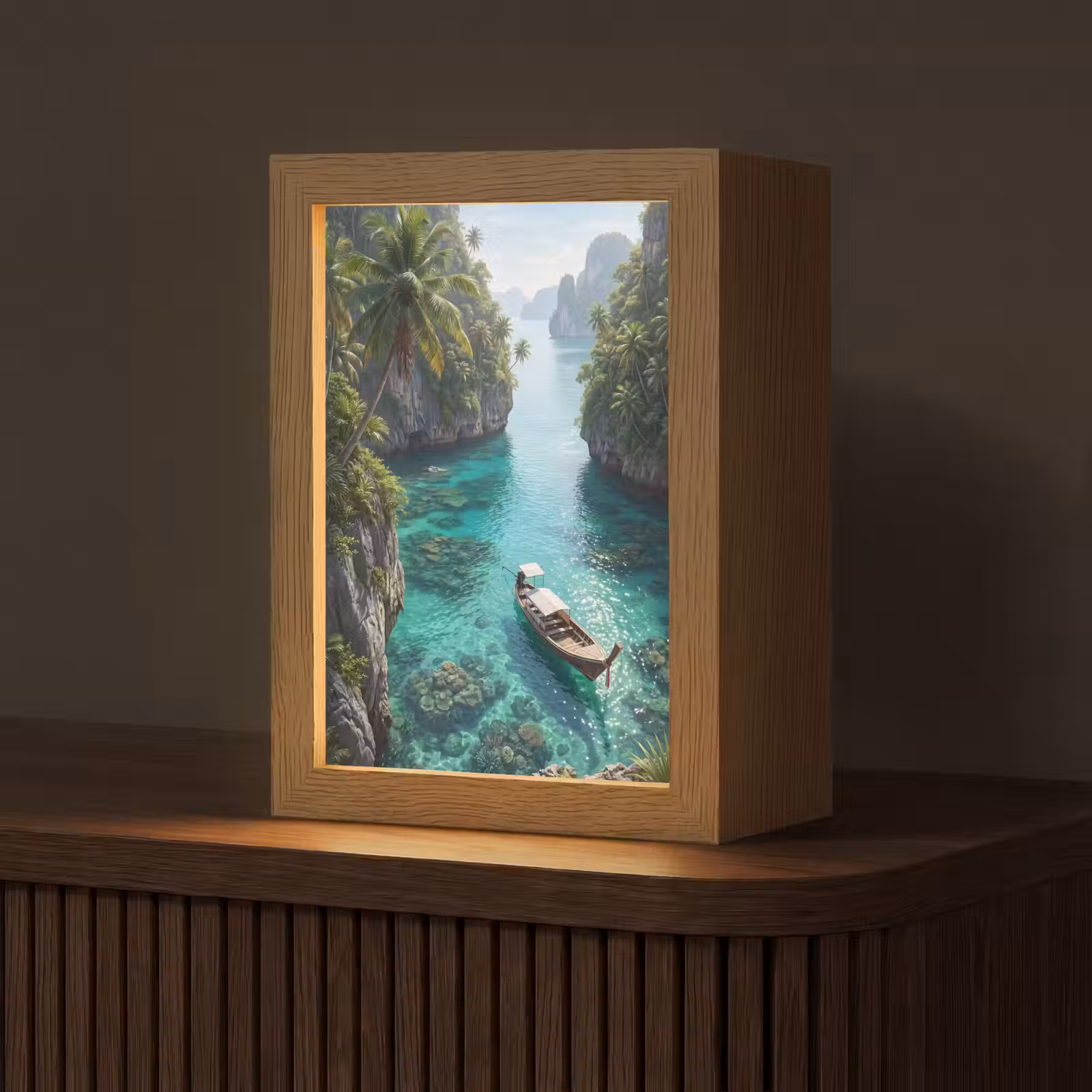 Gepersonaliseerde Lightbox - Eiland - Tropisch - Water - Palmbomen - Natuur — 1