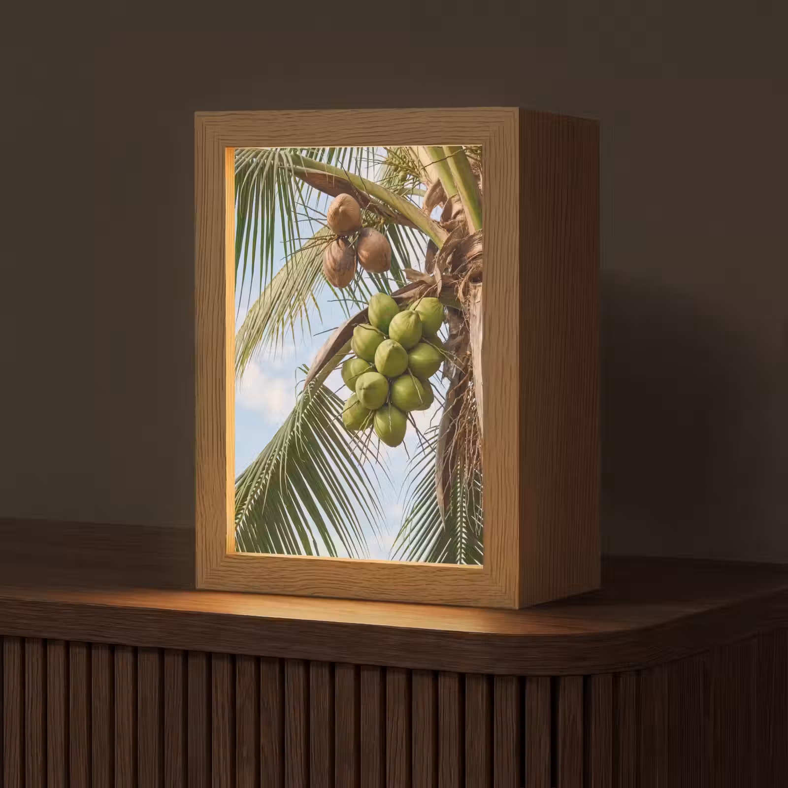 Gepersonaliseerde Lightbox - Kokosnoot - Boom - Tropisch - Natuur - Groen — 1