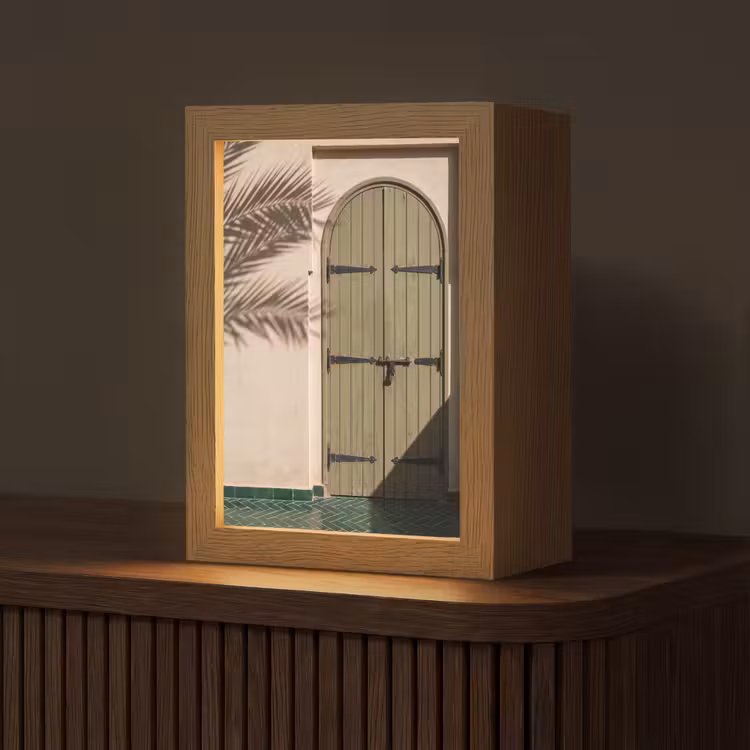 Gepersonaliseerde Lightbox - Deur - Hout - Architectuur - Groen - Rustiek — 1
