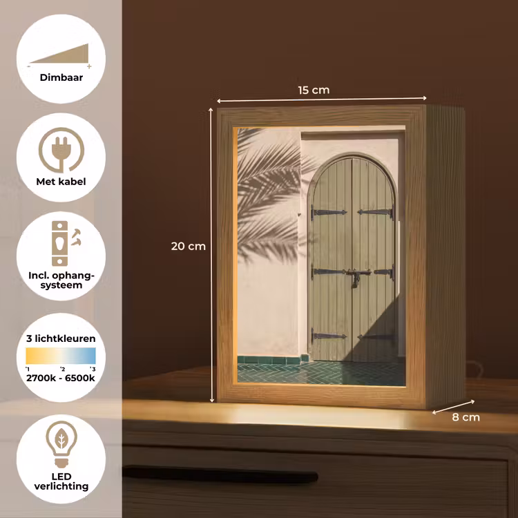 Gepersonaliseerde Lightbox - Deur - Hout - Architectuur - Groen - Rustiek — 7