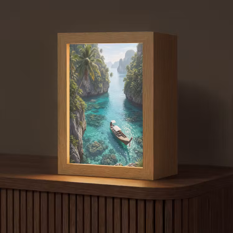 Gepersonaliseerde Lightbox - Eiland - Tropisch - Water - Palmbomen - Natuur — 1