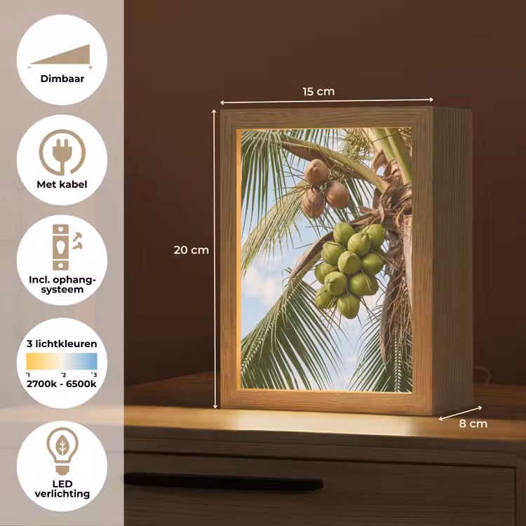Gepersonaliseerde Lightbox - Kokosnoot - Boom - Tropisch - Natuur - Groen — 7
