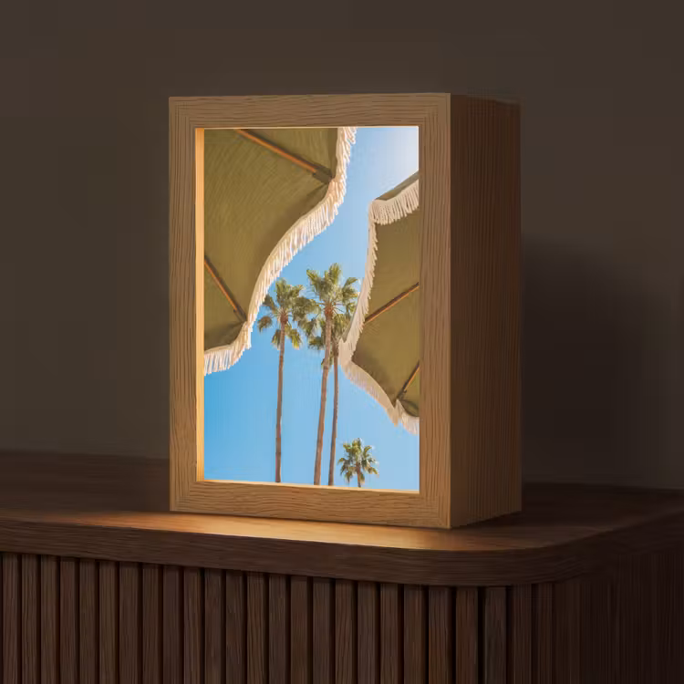 Gepersonaliseerde Lightbox - Parasol - Groen - Franjes - Zomer - Tropisch — 1