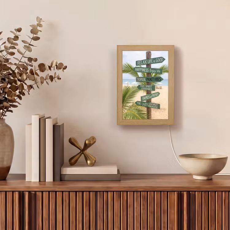 Gepersonaliseerde Lightbox - Strand - Wegwijzer - Palmen - Tropisch - Groen — 4
