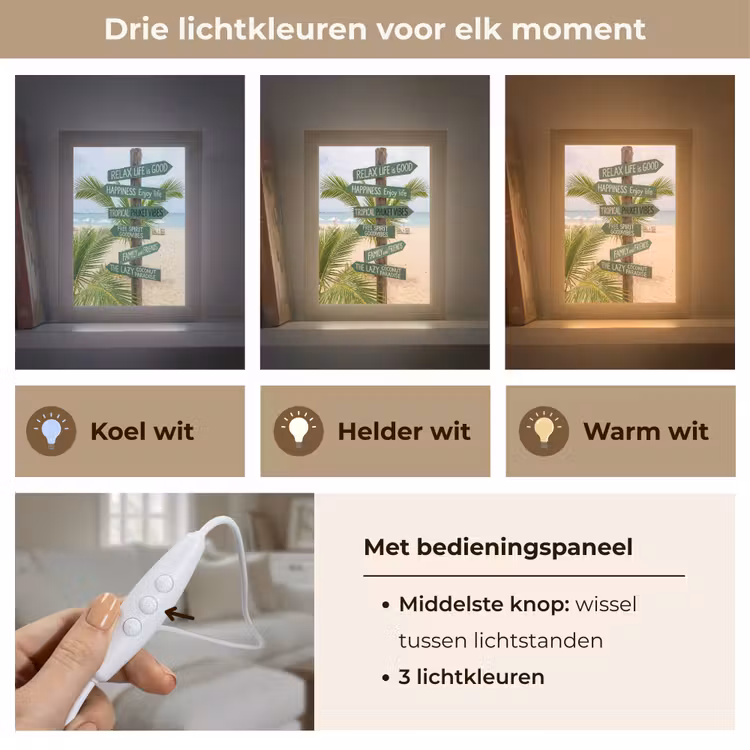 Gepersonaliseerde Lightbox - Strand - Wegwijzer - Palmen - Tropisch - Groen — 6