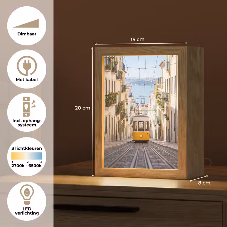 Gepersonaliseerde Lightbox - Tram - Straat - Stad - Architectuur - Geel — 7