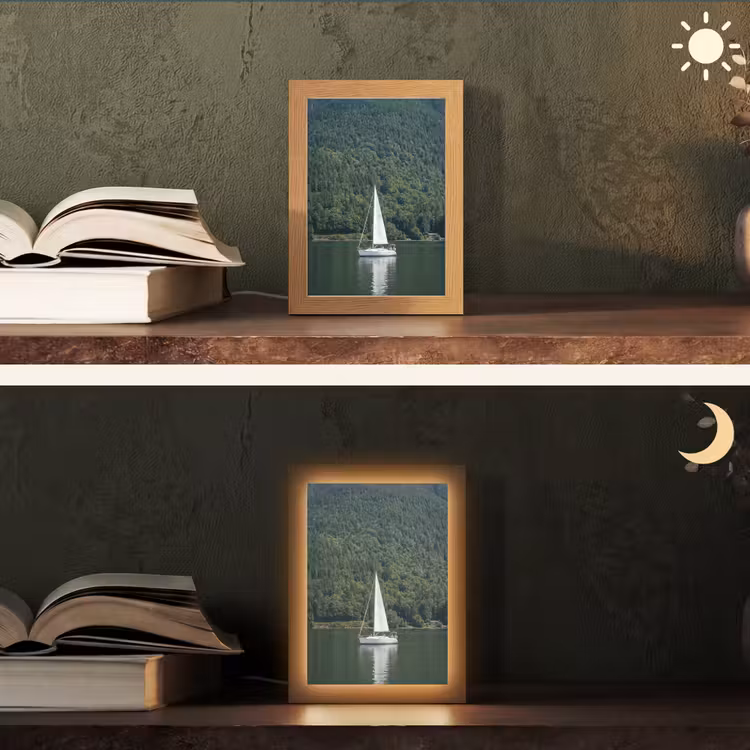 Gepersonaliseerde Lightbox - Zeilboot - Water - Bergen - Natuur - Groen — 5