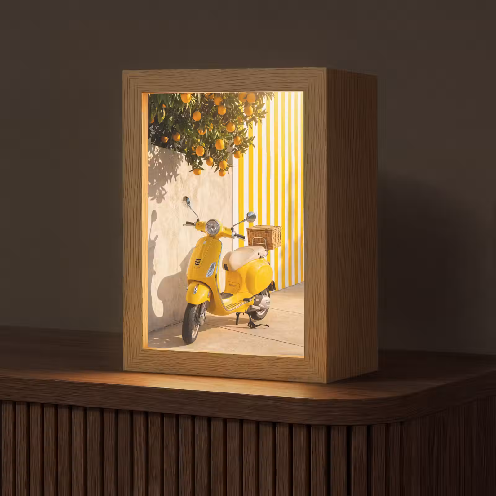 Gepersonaliseerde Lightbox - Scooter - Natuur - Zomer - Geel - Mediterraan — 1