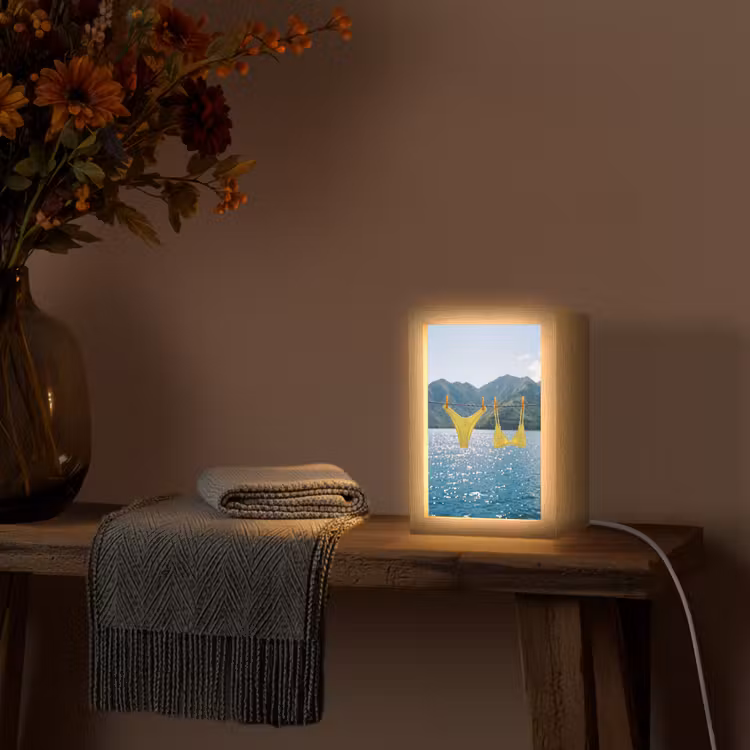 Gepersonaliseerde Lightbox - Badmode - Bikini - Zee - Bergen - Geel — 3