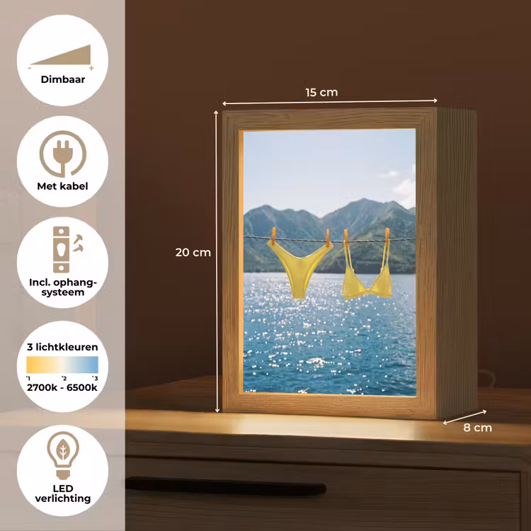 Gepersonaliseerde Lightbox - Badmode - Bikini - Zee - Bergen - Geel — 7
