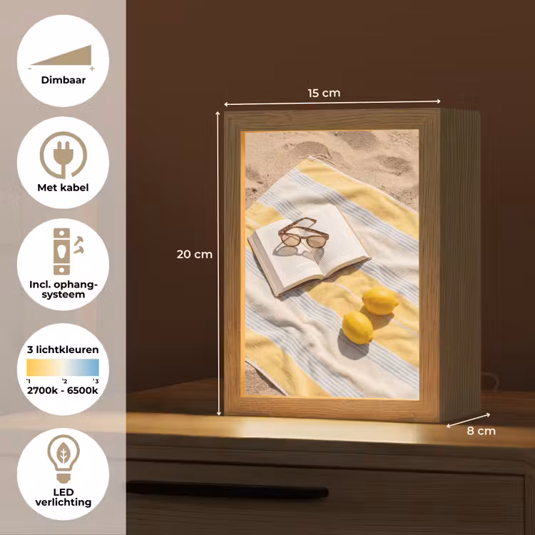 Gepersonaliseerde Lightbox - Boek - Zonnebril - Strand - Zomer - Geel — 7