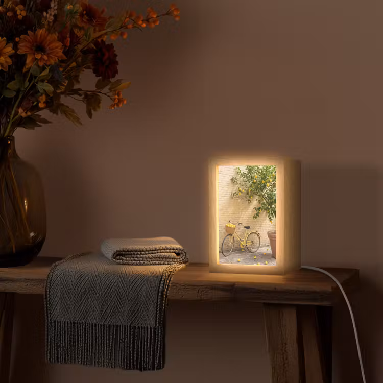 Gepersonaliseerde Lightbox - Fiets - Mand - Eten - Geel - Zomer — 3