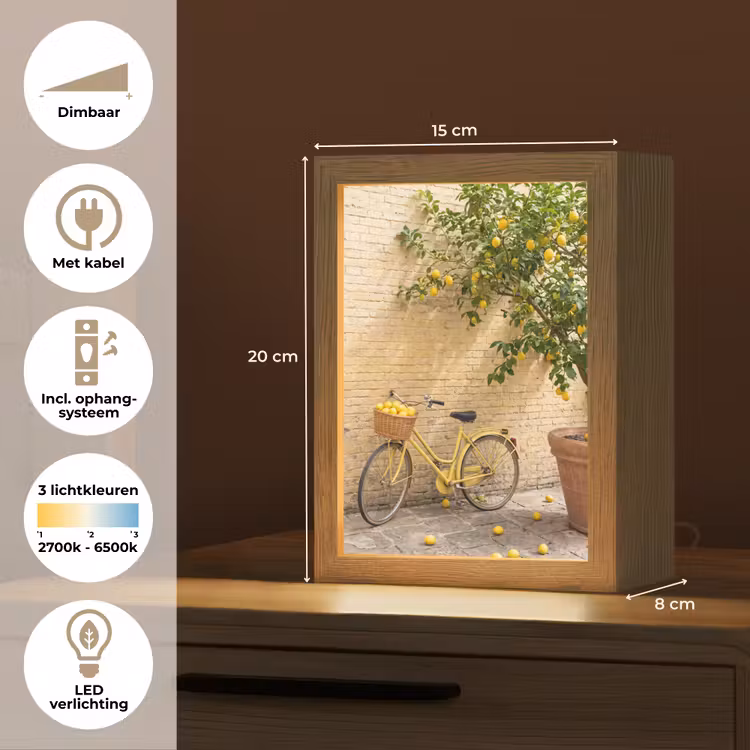 Gepersonaliseerde Lightbox - Fiets - Mand - Eten - Geel - Zomer — 7