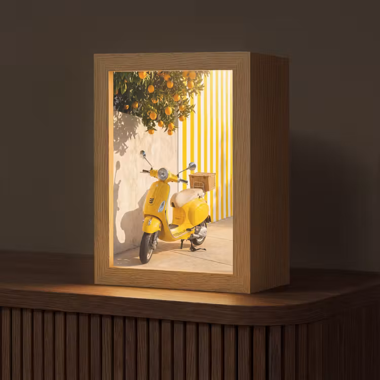 Gepersonaliseerde Lightbox - Scooter - Natuur - Zomer - Geel - Mediterraan — 1