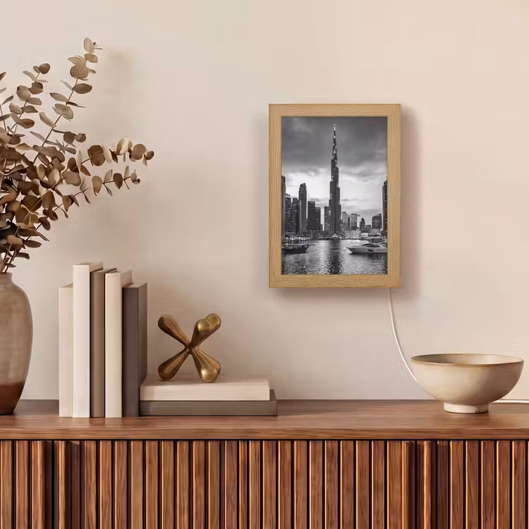 Gepersonaliseerde Lightbox - Stad - Skyline - Architectuur - Avond - Zwart-wit — 4