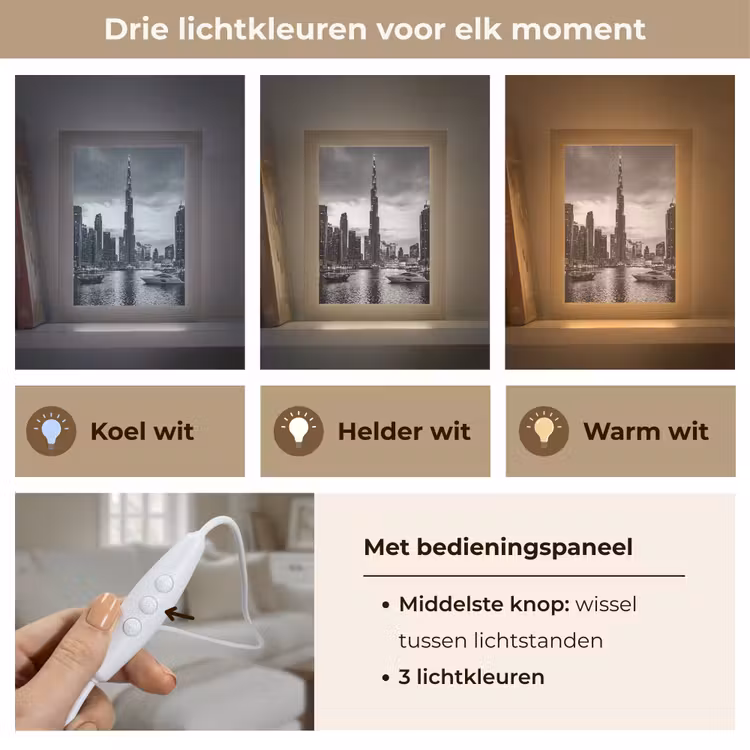 Gepersonaliseerde Lightbox - Stad - Skyline - Architectuur - Avond - Zwart-wit — 6