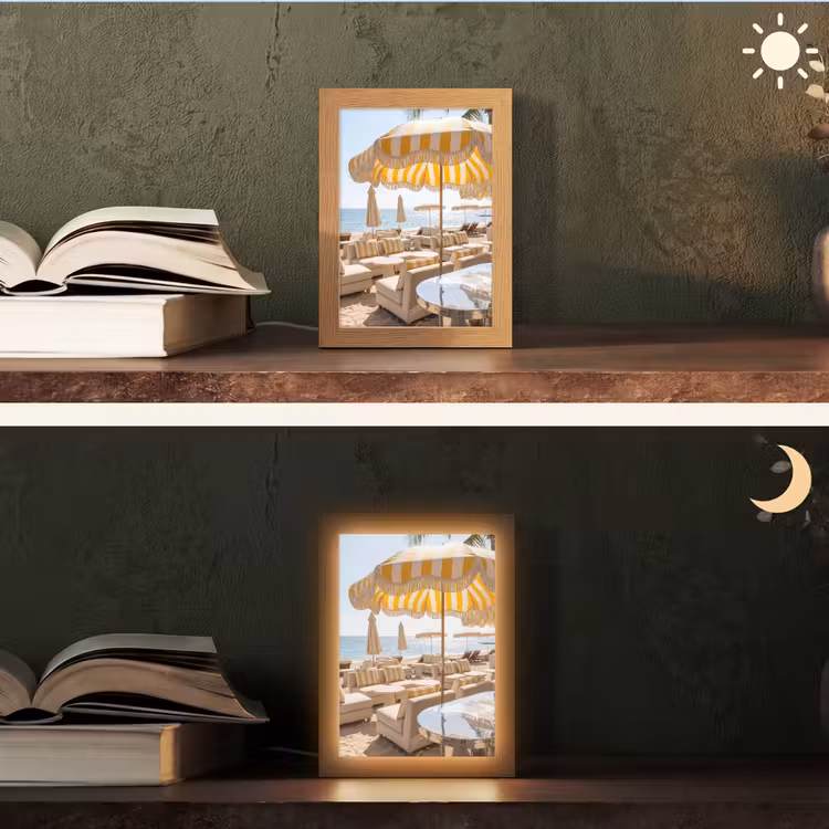 Gepersonaliseerde Lightbox - Strand - Ligbedden - Vakantie - Modern - Geel — 5