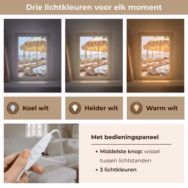Gepersonaliseerde Lightbox - Strand - Ligbedden - Vakantie - Modern - Geel — 6