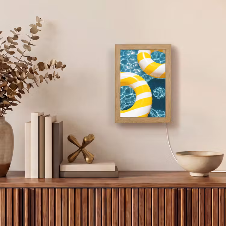 Gepersonaliseerde Lightbox - Zwembad - Zwembanden - Zomer - Geel - Blauw — 4