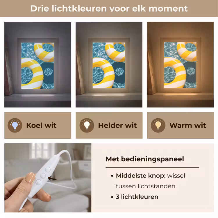 Gepersonaliseerde Lightbox - Zwembad - Zwembanden - Zomer - Geel - Blauw — 6
