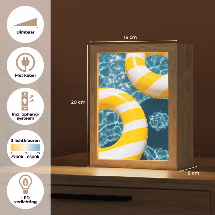 Gepersonaliseerde Lightbox - Zwembad - Zwembanden - Zomer - Geel - Blauw — 7