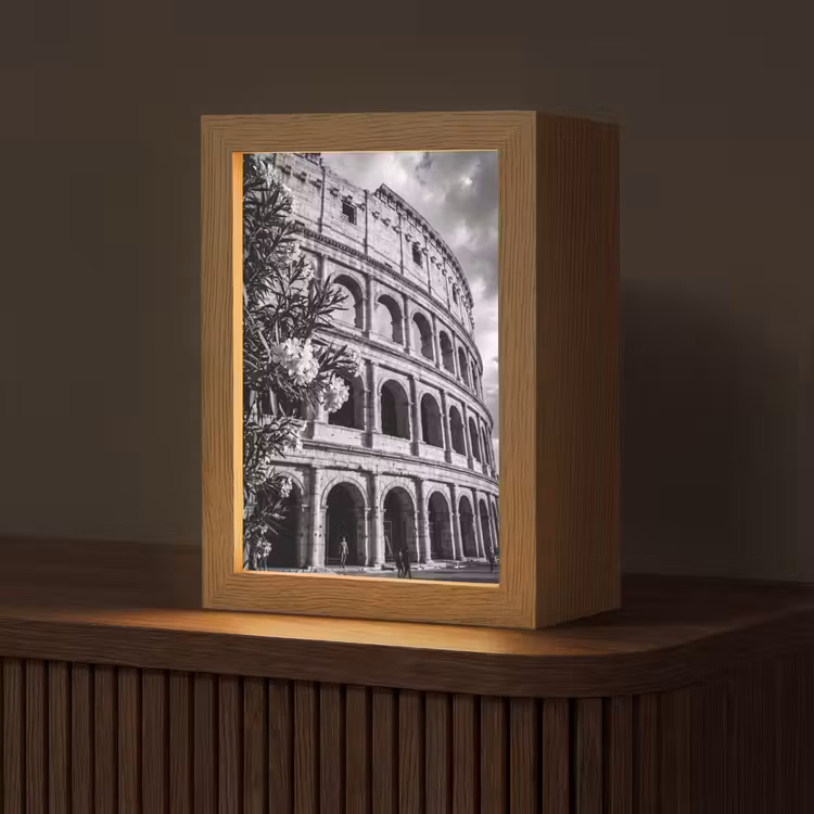 Gepersonaliseerde Lightbox - Architectuur - Colosseum - Rome - Historisch - Zwart-wit — 1