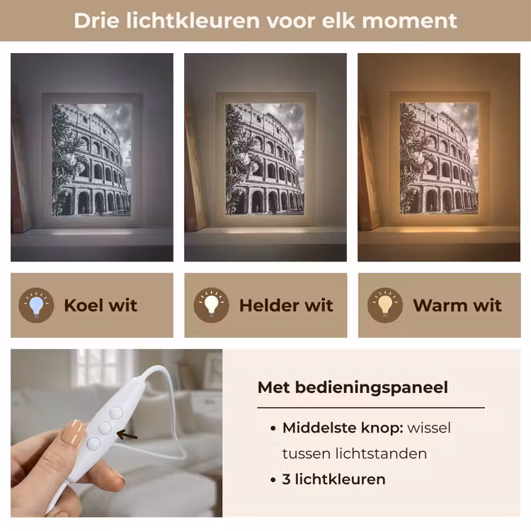 Gepersonaliseerde Lightbox - Architectuur - Colosseum - Rome - Historisch - Zwart-wit — 6
