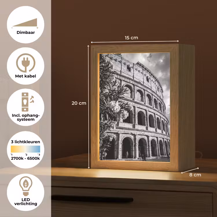 Gepersonaliseerde Lightbox - Architectuur - Colosseum - Rome - Historisch - Zwart-wit — 7
