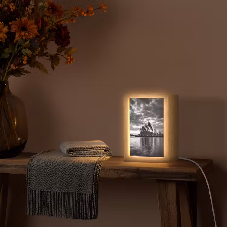 Gepersonaliseerde Lightbox - Architectuur - Water - Stad - Modern - Zwart-wit — 3