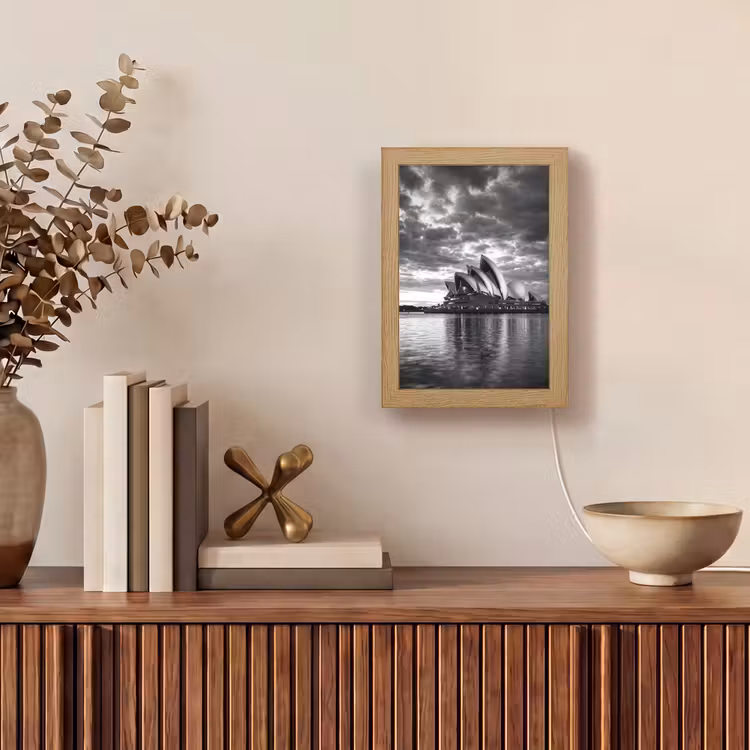 Gepersonaliseerde Lightbox - Architectuur - Water - Stad - Modern - Zwart-wit — 4