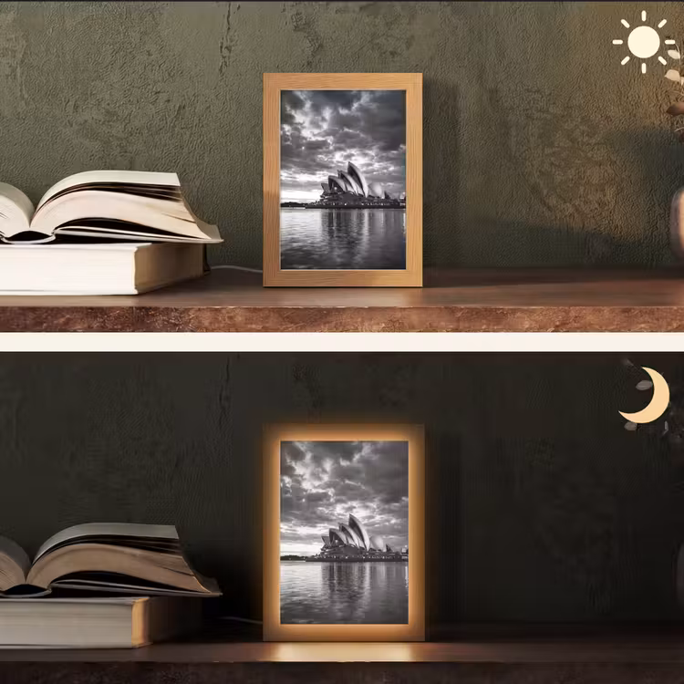 Gepersonaliseerde Lightbox - Architectuur - Water - Stad - Modern - Zwart-wit — 5