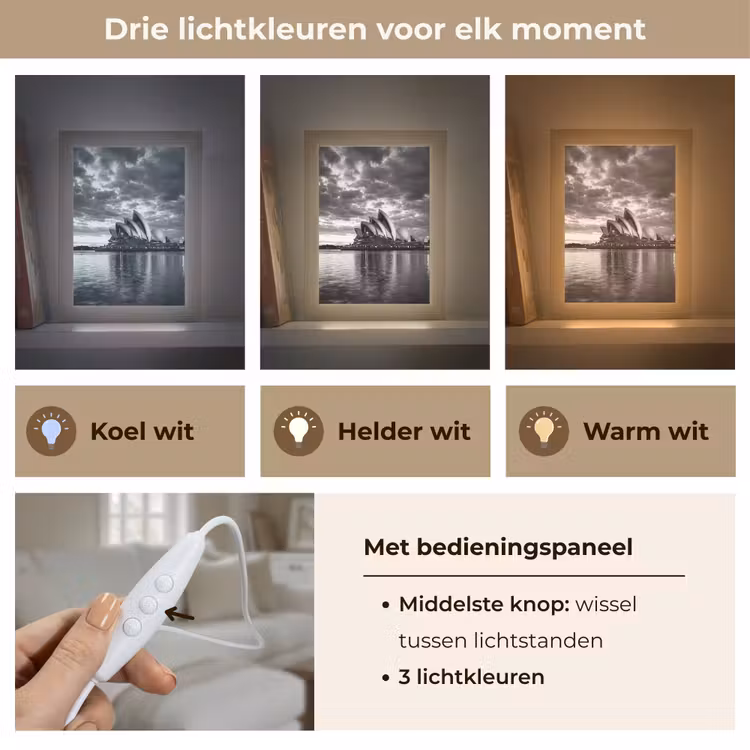 Gepersonaliseerde Lightbox - Architectuur - Water - Stad - Modern - Zwart-wit — 6