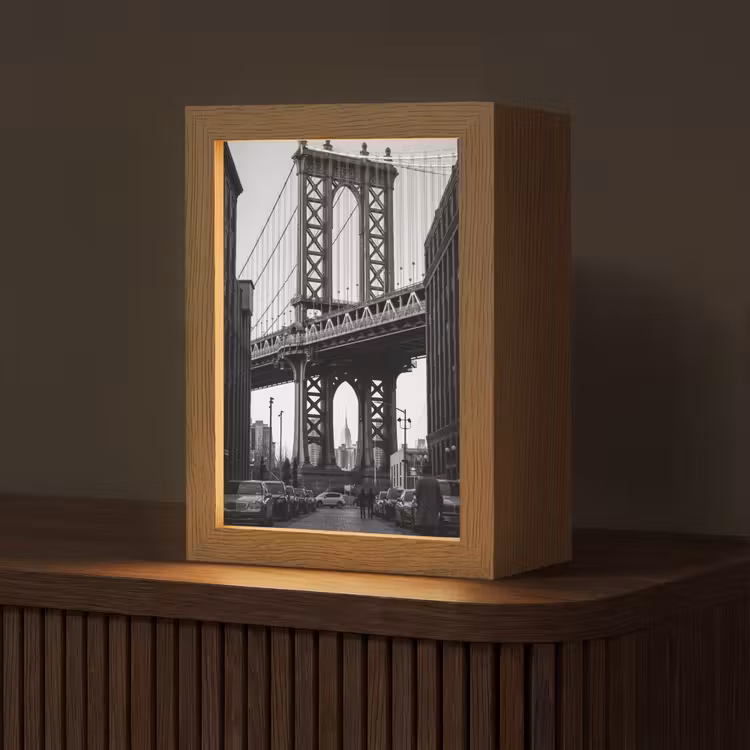 Gepersonaliseerde Lightbox - Brug - Stad - Architectuur - Modern - Zwart-wit — 1
