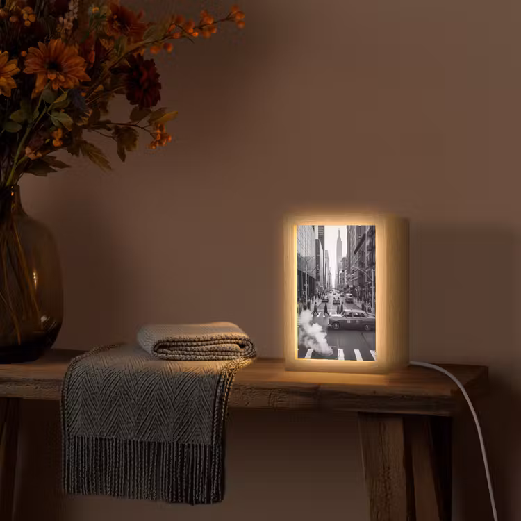 Gepersonaliseerde Lightbox - Stad - Straat - Gebouwen - Verkeer - Zwart-wit — 3