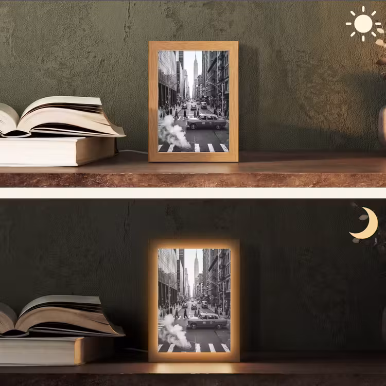 Gepersonaliseerde Lightbox - Stad - Straat - Gebouwen - Verkeer - Zwart-wit — 5